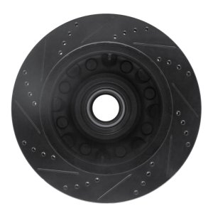 Ford F-250 Super Duty Brake Rotor (1) - Front Right - R1 Concepts - Drilled & Slotted - Black - `99-`02